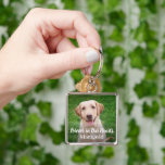 Forever in Our Hearts Pet Dog Photo Keepsake Keychain<br><div class="desc">Keep your furry family member close to your heart with this beautiful photo keepsake keychain. Designed to honour the memory of a beloved dog,  cat,  or other pet. Features a photo design with custom white 'Forever in Our Hearts' script overlay with name you can personalize.</div>