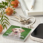 Forever in Our Hearts Pet Dog Photo Keepsake Keychain<br><div class="desc">Keep your furry family member close to your heart with this beautiful photo keepsake keychain. Designed to honour the memory of a beloved dog,  cat,  or other pet. Features a 2-sided photo design with custom white 'Forever in Our Hearts' script overlay with name you can personalize.</div>