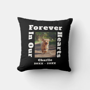 Forever In Our Hearts Pet Loss Sympathy Memorial Throw Pillow