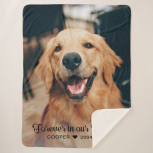 Forever in our Hearts Pet Memorial Keepsake Photo Sherpa Blanket