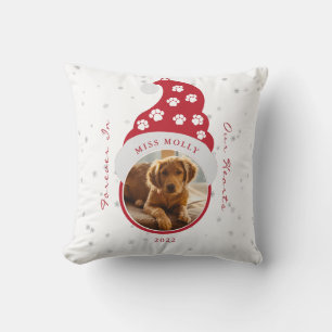 Forever In Our Hearts Pet Memorial Photo  Throw Pillow
