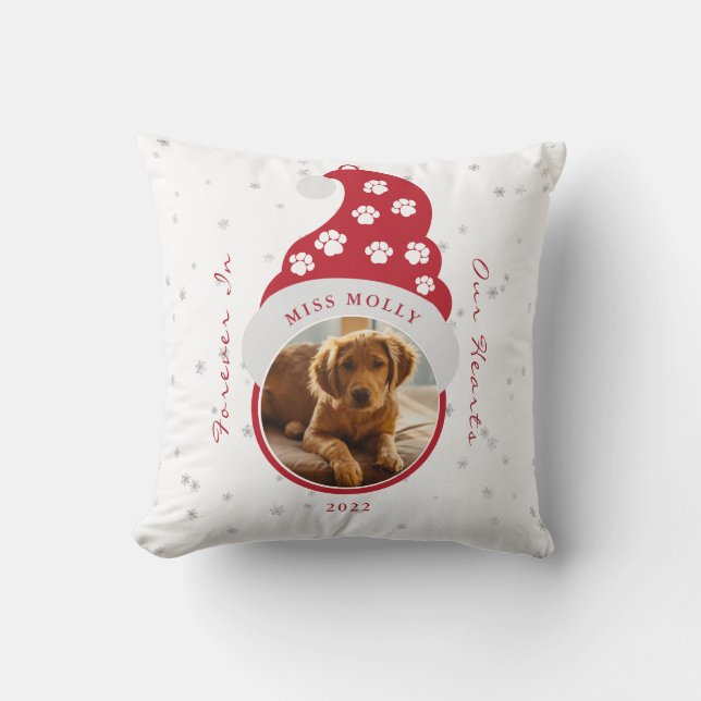 Forever In Our Hearts Pet Memorial Photo  Throw Pillow (Front)