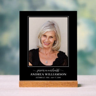 Forever in Our Hearts Photo Funeral  Acrylic Sign