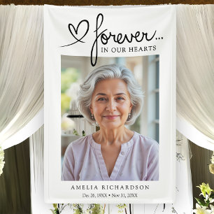 Forever In Our Hearts Photo Funeral Anniversaries Banner