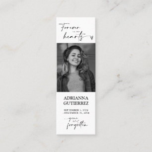 Forever in Our Hearts Photo Funeral Memorial Poem Mini Business Card