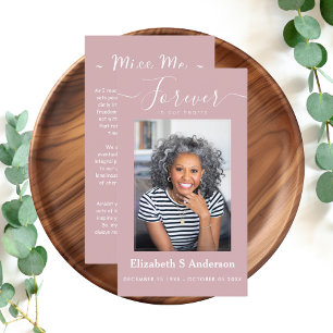 Forever in Our Hearts Photo Funeral Prayer Business Card