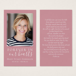 Forever in Our Hearts Photo Funeral Prayer Card
