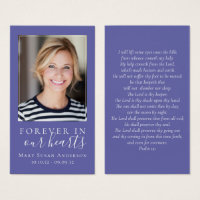 Forever in Our Hearts Photo Funeral Prayer Card