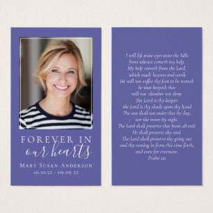 Forever in Our Hearts Photo Funeral Prayer Card