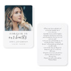 Forever in Our Hearts Photo Funeral Prayer Card