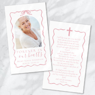 Forever in Our Hearts Photo Funeral Prayer Card