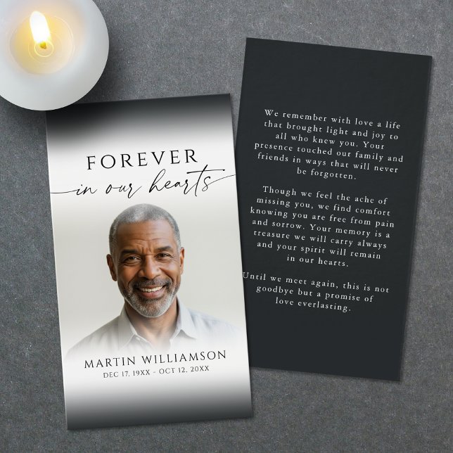 Forever In Our Hearts Photo Funeral Prayer Card (Creator Uploaded)