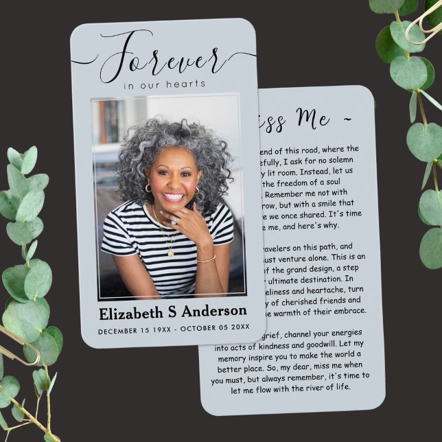 Forever in Our Hearts Photo Funeral Prayer Card (Creator Uploaded)