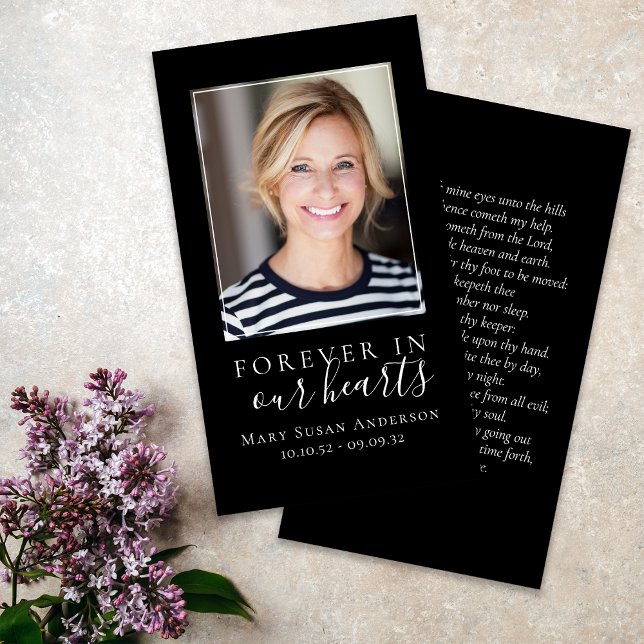 Forever in Our Hearts Photo Funeral Prayer Card (Creator Uploaded)