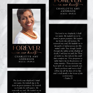 Forever in Our Hearts Photo Funeral Prayer Card