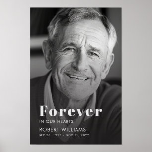 Forever In Our Hearts Photo Funeral Welcome Poster