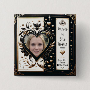 Forever in Our Hearts Photo Memorial 2 Inch Square Button