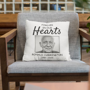 Forever In Our Hearts Photo Memorial Throw Pillow