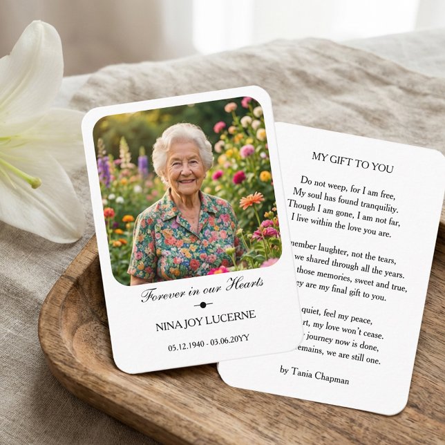 Forever in our Hearts Photo Memorial Wallet Card (Photo and Poem Memorial Wallet Card)