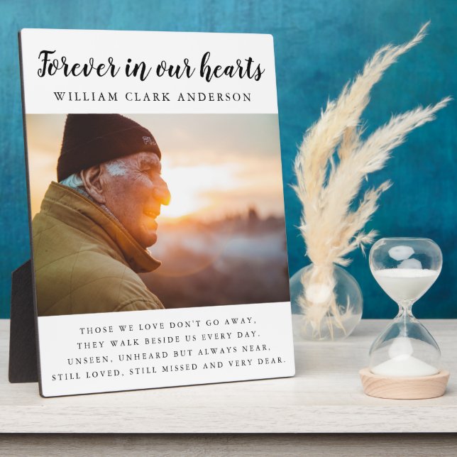 Forever in Our Hearts Photo Poem Tribute  Plaque (Side)