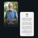 Forever in our Hearts Photo Prayer Card<br><div class="desc">A simple memorial card features "Forever in our Hearts" with your loved one's photo,  name,  birth-death dates,  and a poem and cross on the back (can be changed to your own words.) Beautiful for a treasured keepsake,  funeral services,  and celebration of life memorial. MATCHING items in our collection.</div>