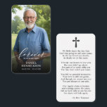 Forever in our Hearts Photo Prayer Card<br><div class="desc">A simple memorial card features "Forever in our Hearts" with your loved one's photo,  name,  birth-death dates,  and a poem and cross on the back (can be changed to your own words.) Beautiful for a treasured keepsake,  funeral services,  and celebration of life memorial. MATCHING items in our collection.</div>