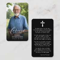 Forever in our Hearts Photo Prayer Card