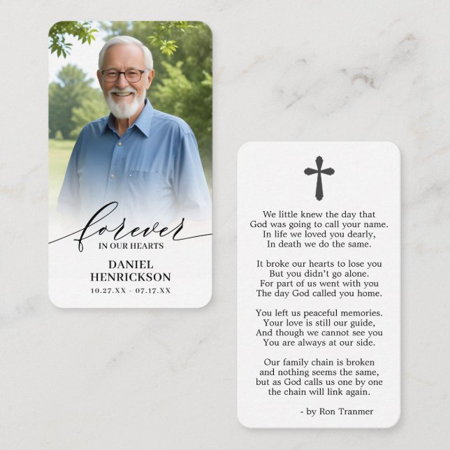 Forever in our Hearts Photo Prayer Card (Front/Back)