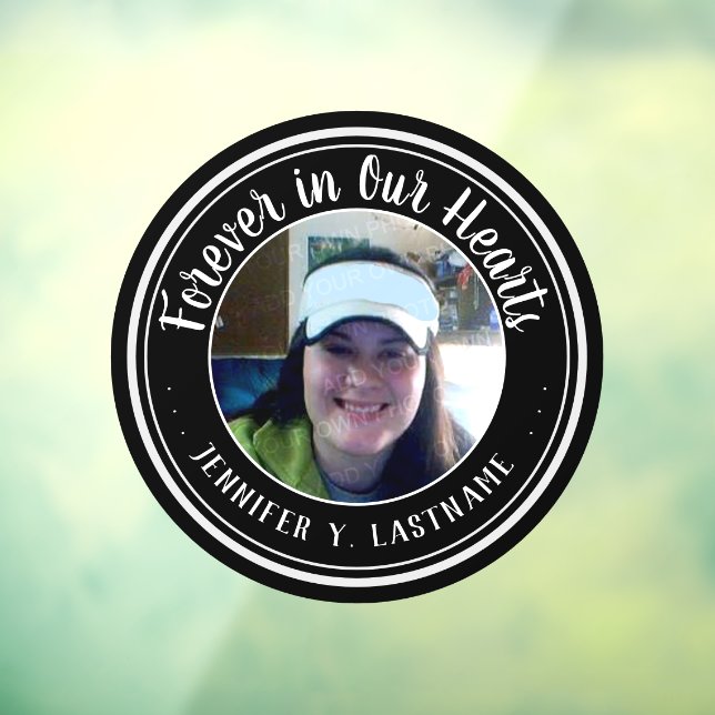 Forever in Our Hearts Photo Remembrance Window Cling (Sheet 3)