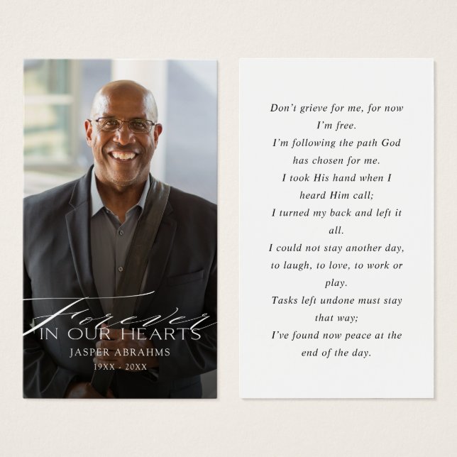 Forever in our Hearts Photo Sympathy Card (Front & Back)