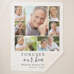 Forever in Our Hearts Photo Sympathy Memorial Sherpa Blanket