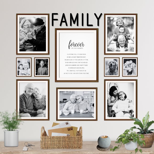Forever in Our Hearts Remembrance Wall Art (Emotional Family Memorial Sympathy Gift Forever in our Hearts Keepsake Home Decor Wall Art Print)