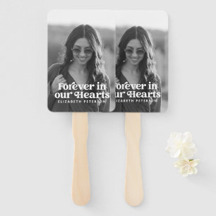 Forever in our Hearts Simple Custom Photo Memorial Hand Fan