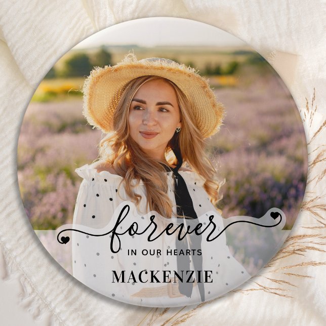 Forever in our Hearts - Sympathy Keepsake Memorial 3 Inch Round Button (Creator Uploaded)