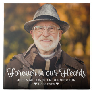 Forever in our Hearts Sympathy Memorial Photo Tile