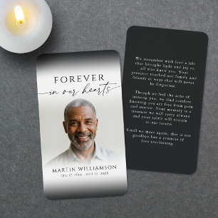 Forever In Our Hearts Tribute Funeral Prayer Card