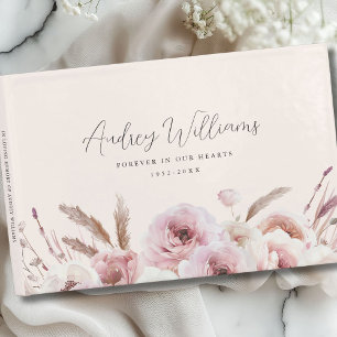 " Forever in our hearts" Watercolor, Floral, Guest Book