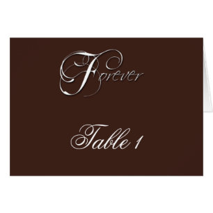 Forever Initials on Espresso Brown Table Number