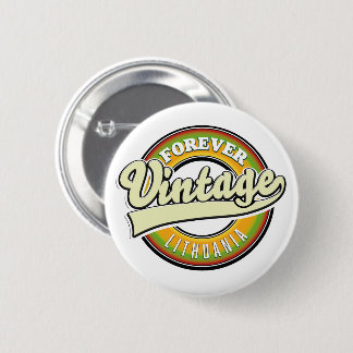 Forever lithuania vintage logo. 2 inch round button