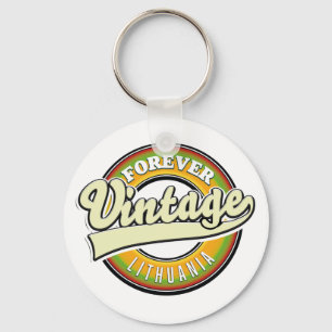 Forever lithuania vintage logo. keychain