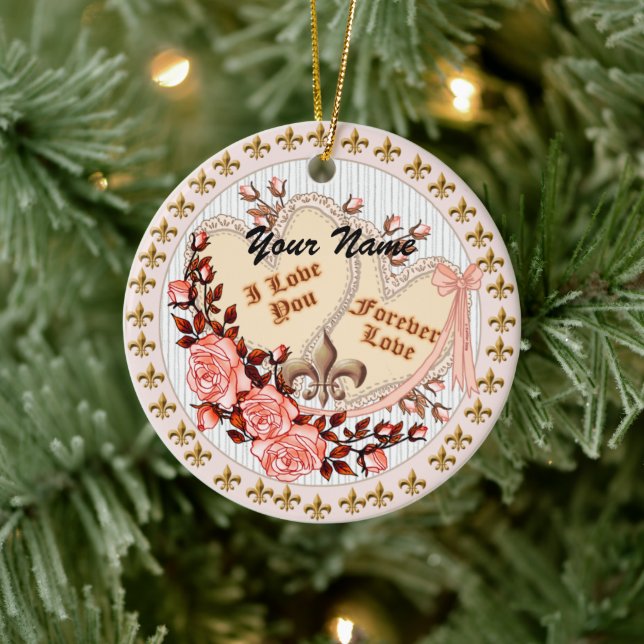 Forever Love   Ceramic Ornament (Tree)
