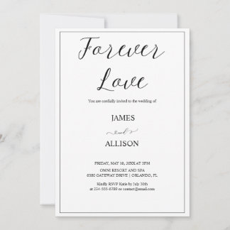 Forever Love Cheers Elegant Minimalist Simple Invitation