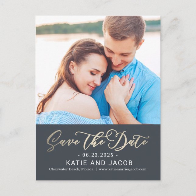 Forever Love EDITABLE COLOR Save The Date Postcard (Front)