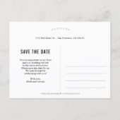 Forever Love EDITABLE COLOR Save The Date Postcard (Back)