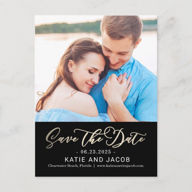 Forever Love EDITABLE COLOR Save The Date Postcard (Front)