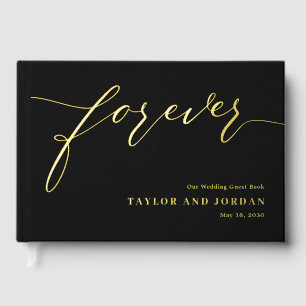Forever Love Editable Colour Foil Guestbook