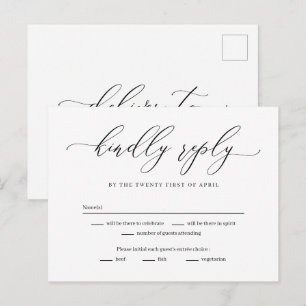 Forever Love Editable Colour RSVP Reply Card