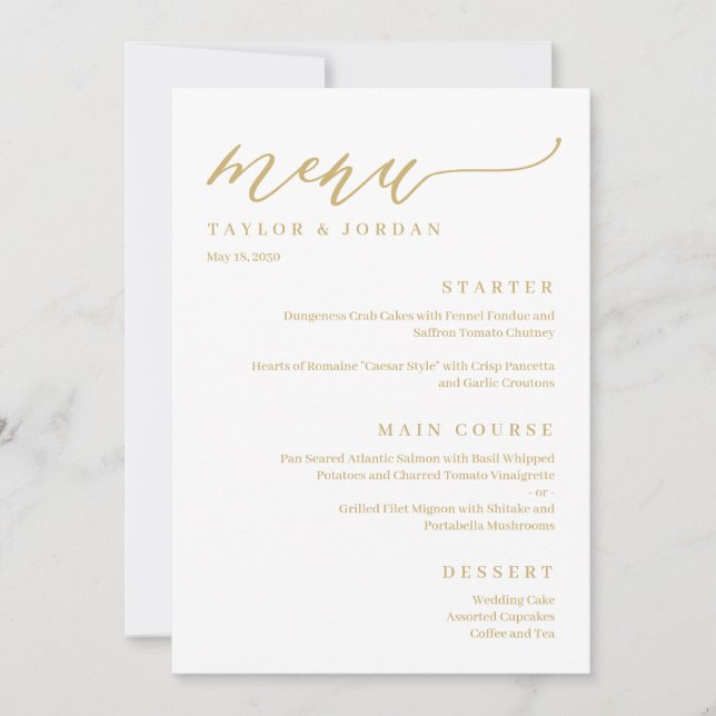 Forever Love ÉDITABLE COULEUR Mariage Carte menu (Devant)