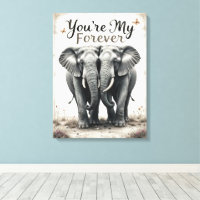 Forever Love Elephants Wildlife Art