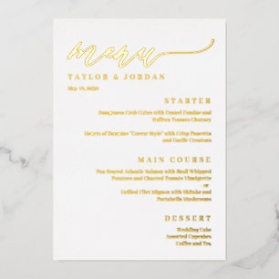 Forever Love FOIL Modern Wedding Menu Card